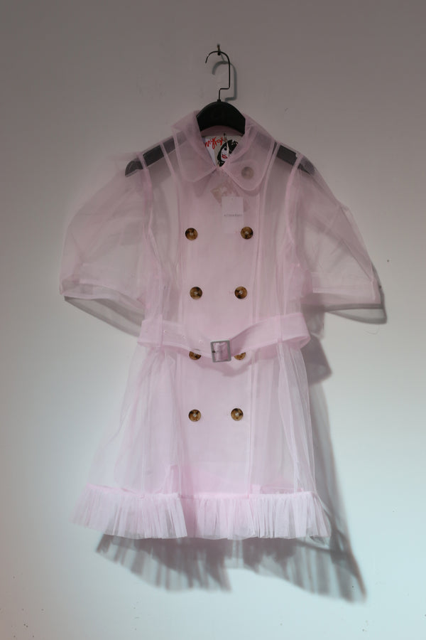 Jennyfax tulle trench coat JFAW21C02 pink